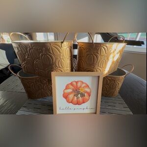 Ashland Gold Pumpkin Embossed Baskets Set